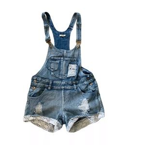 Chiqle Blue Denim Short Romper One Piece Womens S